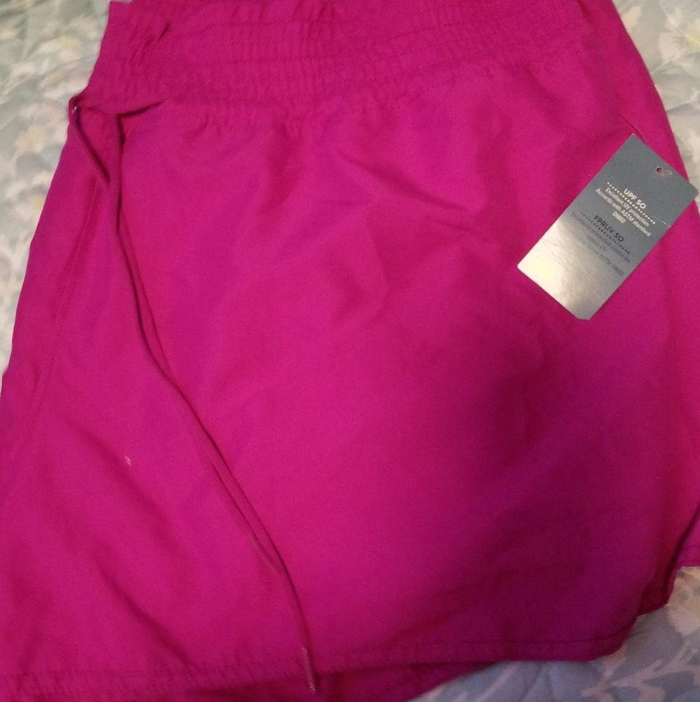 Pink SPF swim shorts 2x